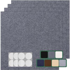 30 Pack Carpet Tile - 12 X 12 Self Adhesive Carpet Floor Tiles Anti-Slip Squares Peel and Stick Floor Tile DIY Installation for Bedroom (Dark Gray)