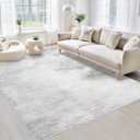 Area Rugs 8x10 Living Room: Washable Rug Modern Abstract Large Rugs Soft Non Slip Neutral Rug Stain Resistant Indoor Carpet for Bedroom Kitchen Dining Room Home Office Rugs (Grey, 8'x10')