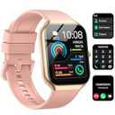 Jugeman Smart Watch, 1.96" HD Smartwatch for Women Men, 2025 Fitness Activity with with Heart Rate/Pedometer/Sleep/IP68 Waterproof (Pink)