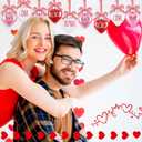 Jutom 12 Pcs Valentine's Day Heart Ornaments for Small Tree Heart Shaped Hanging Ornaments Baubles Painted Kiss Hug Pendant Valentines Hanging Decorations for Party (Red,White,Pink)