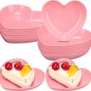 12 Pcs Valentine's Day Heart Shaped Bowls 5.7 Inch Heart Shaped Wheat Straw Small Snack Dessert Dishes Salad Plates for Dinner Appetizer Sauce Dish Dipping Snack Fruit Dessert Steak Serving (Pink)
