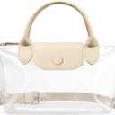 BOSTANTEN Clear Bag for Stadium Approved Small Crossbody Purse Handbags for Concerts Sports Events (A01-nude)