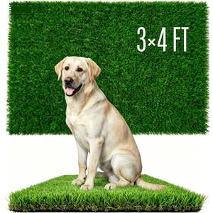 PU-Backed Artificial Grass - Same As The Home Depot, 1.57" (40mm) Pile Height Grass with Drainage Holes, Indoor/Outdoor Pet-Friendly Faux Grass (3 X 4 FT)