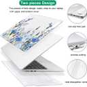 Compatible with MacBook Air 13 inch Case M5 2026 2025-2022 A3449 A3240 M4 A3113 M3 A2681 M2 Chip, Crystal Pattern Plastic Hard Case Cover for Mac Air 13.6 M5 Touch ID, Tropical Blue Flowers