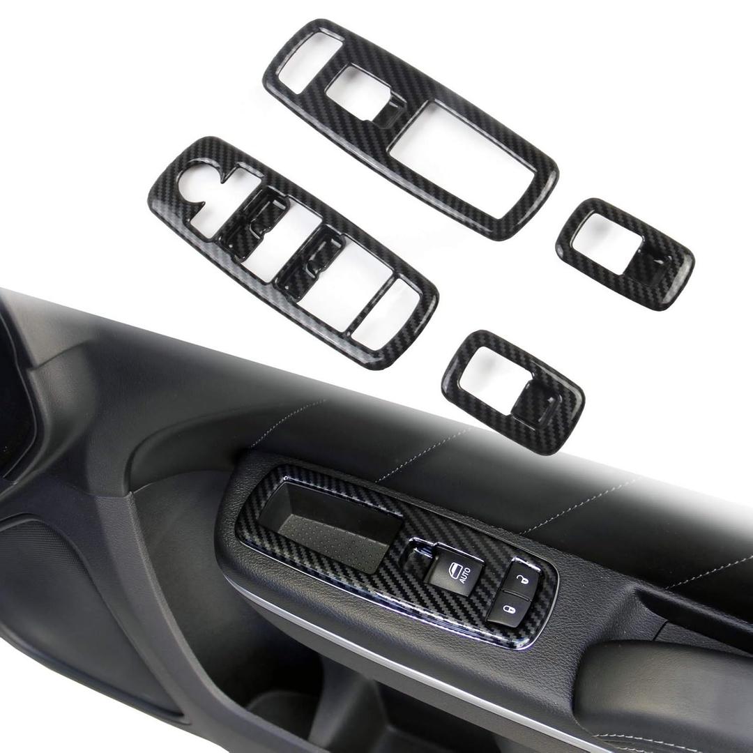 Custom Carbon Fiber Window Lift Trim Switch Panel Cover for Dodge Charger and Chrysler 300 2011-2023