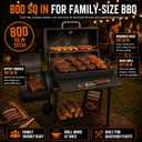 Realcook Charcoal Grill with Offset Smoker: Spacious Barrel Charcoal Grills with 800 Sq. In. Cooking Space - BBQ Offset Smoker Combo for Backyard Parties Weekend Barbecues Gatherings