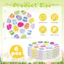 6 Pcs Easter Egg Salad Plates, 10 Inch Melamine Plates Multicolored Ceramic-Like Egg Dinnerware for Spring Easter Party, Ideal for Salad, Dessert & Holiday Gifts