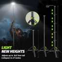 Tresda Rechargeable Telescopic Camping Light, 8.4FT LED Work Light with Tripod Stand & Remote Control, 3000LM Super Bright, 3 Color Temps, Portable Tripod Lights for Outside, Sports, Emergency