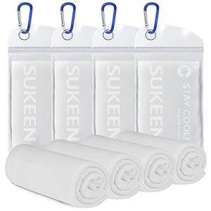Sukeen 4 Pack Cooling Towels Cool Towel, Cold Towel, Microfiber Soft Breathable Chilly Ice Towel for Yoga, Sport, Running, Gym, Workout, Camping, Fitness, Workout & More Activities