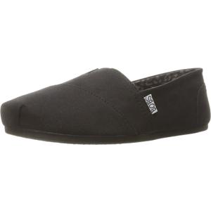 Skechers Women's Bobs Plush-Peace & Love Ballet Flat (7.5, Black)