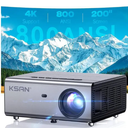 KSAN Movie Projector, [800 ANSI Lumen] Projector with WiFi 6 and Bluetooth 5.2, Movie Projector for Indoor Outdoor, 5W Speaker, Support 200inch, Video Proyector Compatible with Phone/TV Stick/PC/PS4