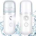Pack of 2 - 1oz Facial Portable Nano Mist Sprayer for Disinfecting & Face Hydration - WHITE
