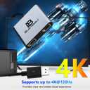 DisplayPort Splitter for Dual Monitors, DisplayPort to Dual DisplayPort Splitter Adapter 4K@120Hz, Monitor Splitter SST/MST Extended Display, DP MST Hub for PC, Laptop,Graphics Card and More