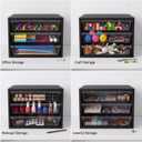 Wooden Desk Organizer with 3 Drawers & a Total of 5 Dividers,Black