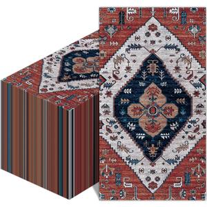 Quera 100 Pcs Boho Paper Napkins Rustic Guest Towels Decorative Napkins Disposable Bathroom Napkins Vintage Tribal Disposable Hand Towel for Kitchen Harvest Party Dinner