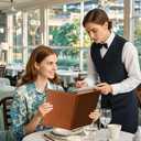 2-Pack Restaurant Menu Covers 8.5 x 11 - Menu Holder 4 Page 8 View, Menu Book Menu Sleeves for Restaurant, Bar, Caf