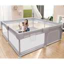 Hiaksedt Baby Playpen 50x50 Inch, Play Pens for Babies and Toddlers Baby Fence Baby Play Yards for Indoor & Outdoor with Breathable Mesh Anti-Fall Playpen