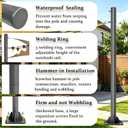 2 Pack 10ft Sun Shade Sail Pole Kit – Heavy Duty Steel Metal Post, Thickened Metal Rust Proof Outdoor Pole for Shade Sail, Patio Backyard Deck Awning Canopy, 10 FT-2pc-2.36" dia.