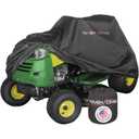 Tough Cover Lawn Mower Cover - 75 x 47 x 49 in, Black, 210D Marine-Grade Fabric - Fits Zero Turn & Lawn Tractors - Water-Resistant Outdoor Storage Solution with UV & Dust Shield