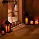 Homemory 4"x10" Solar Candles Outdoor Waterproof Dusk to Dawn, Sensor Large Outdoor Candles for Patio, Flickering Flameless Candles Battery Operated for Lanterns, Outside