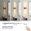 Kalium 24in Modern Wall Sconces, Dimmable Bathroom Vanity Lights, 3000K Warm White LED Indoor Sconces Lighting for Bathroom, Stairs, Living Room, Bedroom. Hardwired. Gold - Cylindrical 24in, 24inch