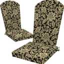 LVTXIII Adirondack Chair Cushions 48x20x2.5 Inch, Water Repellent, Fade Resistant, High Back Outdoor Rocking Chair Cushions for Patio Furniture, 2 Pack, Jacobean Black