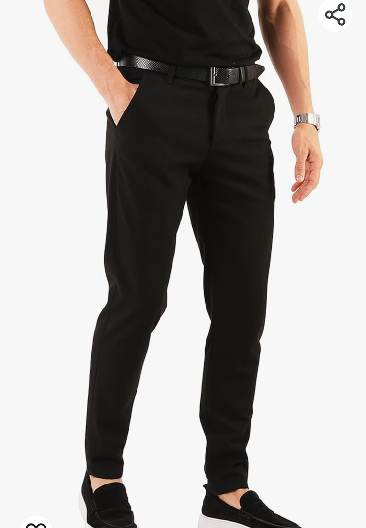 Mens Slim Fit Pants - Stretch Cotton Chinos Pants - Casual Golf Business Skinny Dress Pants for Men ,Size Medium