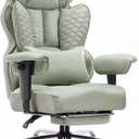 GTPLAYER Big and Tall Gaming Chair 400lbs Heavy Duty Office Chair with Foot Rest & Ergonomic Pocket Spring Lumbar Support, High Back 3D Saddle Shaped Cushion for Back Pain Relief, Green