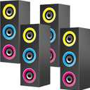 4 Pcs 80s 90s Party Decorations Hip Hop Party Favor 16.5 x 5.9 x 5.9 Inches Large Paper Boombox Boxes for Retro 1980s 1990s Theme Music Neon Decoration (Colorful)