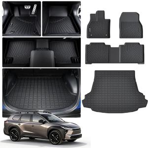 ASINRI Floor Mats for 2025-2026 Subaru Trailseeker/2026 Toyota bz-Woodland,TPE All Weather Protection Cargo Liner and Floor Liners Custom Accessories - Black