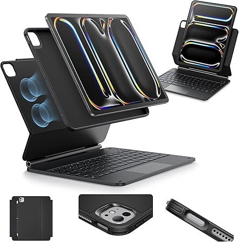 ESR [Upgraded] iPad Pro 13 Inch Case with Keyboard (M5/M4, 2025/2024), iPad Pro 13 Keyboard Case with Magnetic Stand, Portrait/Raised Modes for iPad Pro 13, Removable, Rebound 360 Series, Black