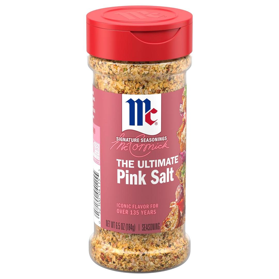 McCormick Himalayan Pink Salt with Black Pepper and Garlic All Purpose Seasoning, 6.5 oz (EXP 09/03/27)