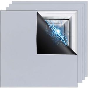 4 Pcs 13.4'' x 13.4'' Strong Magnet Vent Covers, 63Mil Extra Thick Magnetic Register Cover, Square Air Vent Sealing Covers for Home Wall Ceiling Floor HVAC AC RV Steel Vents (Gray)