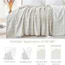 jinchan Boho 100% Cotton Blanket Muslin 50x60 Inches Lightweight 3-Layer Geometric Cross Pattern Reversible Quilt Throw Soft Breathable Comfy All Seasons for Couch Bed Decor, Light Grey