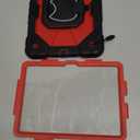 Case for iPad A16 11th/10th Generation 11 inch/10.9 inch 2025/2022, Ubearkk for iPad a16 case with Screen Protector, 360 Degree Rotating Stand, Shoulder Strap, Pencil Holder, Black Red