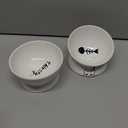 FOREYY Raised Cat Food and Water Bowl Set, Whisker Friendly Elevated Ceramic Cats Feeder Bowls with Anti Slip Ring, Anti-Vomiting Shallow High Porcelain Pet Kitten Dish, Dishwasher Safe(White)