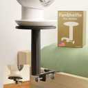 FanShelfie Adjustable Fan Holder for Dorm Room, Bunk & Lofted Bed, College Essentials for Boys & Girls, Patented Height & Distance Design, Compatible with Popular Dorm Fans, 2 Height Options (Black)