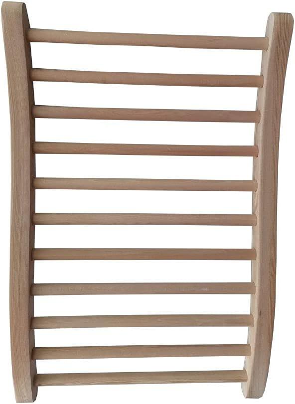 Wood Sauna Backrest, S-Shape, Natural Wood, All Natural Finish