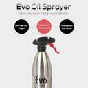Evo Oil Sprayer 18/8 Stainless Steel, Non-Aerosol for Olive, Cooking Oils, and Vinegars, Silver, 16-Ounce Capacity