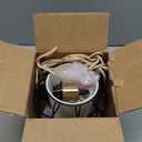 Plug in Pendant Light, Black Farmhouse Hanging Lights with Linen Shade, 15ft Golden Cotton Cord, Industrail Ceiling Lamp with Dimmable Switch, for Kitchen Island Living Room (Bulb Included)