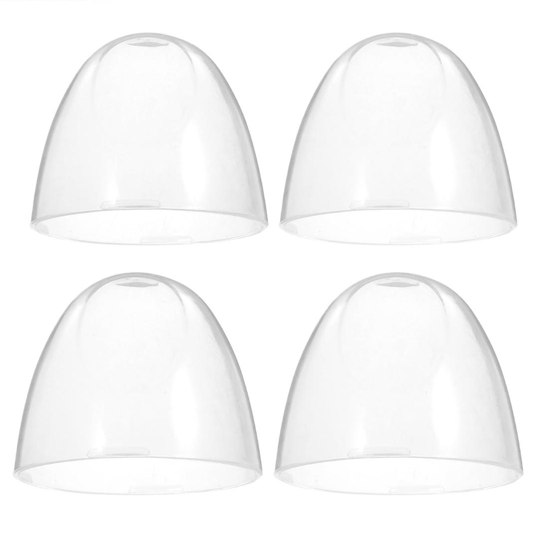 ABOOFAN Baby Bottle Caps Replacement Set Leak-Proof Milk Bottle Lids with Reusable Covers Clear Plastic Feeding Dome Caps for Wide Mouth Baby Bottles Pack of 4