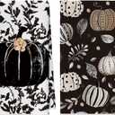 Artoid Mode Black Polka Dot Pumpkin Fall Kitchen Towels Dish Towels, 18x26 Inch Quick Dry Microfiber Cloth Hand Towels for Kitchen Drying, Set of 2