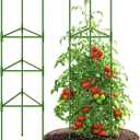 Growsun 51 inch Tomato Cage Heavy-Duty Plant Support Cucumber & Vine Vegetables Adjustable Green Metal Garden Trellis for Climbing Plants, Indoor & Outdoor Use, 6 Pack