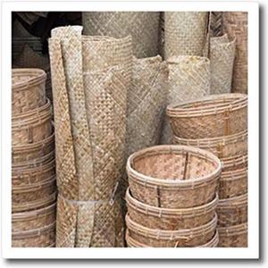 3D Rose Bamboo Baskets and Sheets at Market-Mrauk-U-Rakhine State-Myanmar Iron On Heat Transfer, 8 x 8, White
