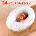 Faux Suede Platform Fuzzy Snow Boots Round Toe Hippy Winter Boots Slip On Knee High Chunky Heel Fur Tall Boots for Women (7, Chestnut Mid)