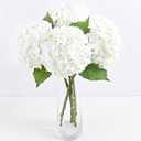Yastouay 3 Pcs Real Touch Hydrangea Artificial Flowers, 21" White Full Faux Hydrangea Flowers Latex Fake Flowers for Home Decor Party Floral Arrangements Wedding Bouquets Centerpieces Outdoor Decor