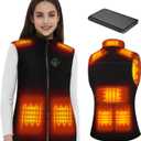KOVNLO Heated Vest Women with Battery Pack Included, Smart Electric Lightweight Heated Jacket (Medium, Fleece Black)
