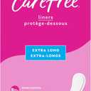 Carefree Panty Liners for Women Extra Long, Unwrapped, Unscented, 100ct