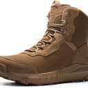 NORTIV 8 Men's Waterproof Tactical Work Winter Boots Cushion Sole Lightweight Leather Non-Slip Combat Boots with Arch Support for Military Motorcycle Hiking HydroRange, Size 8.5, Coyote