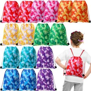 Weewooday 16 Pack Camouflage Drawstring Bags Camo Backpack Party Favors for kids Colorful String Small Cinch Goodie Bags Candy Snack Storage Travel Camping Sports Bag Birthday Party Gift